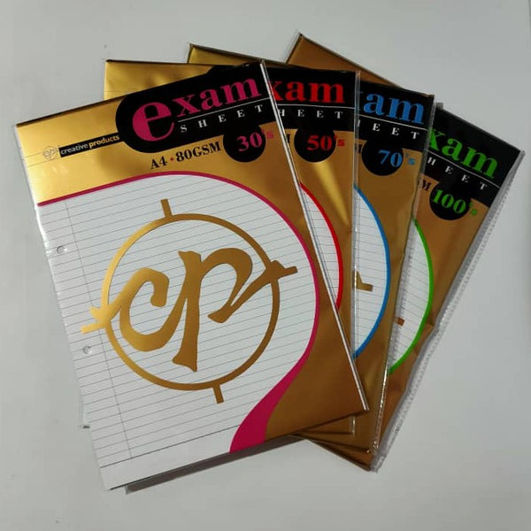 CP Creative Products Exam Sheet A4 80gsm