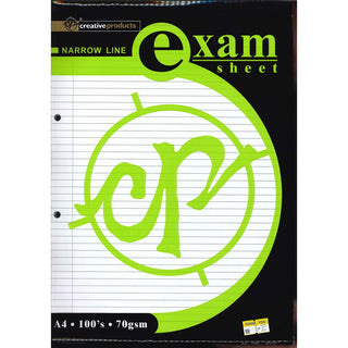 CP Creative Products Exam Sheet NARROW LINE A4 70gsm