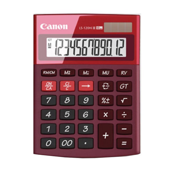 Canon LS-120Hi-III-RE12Digits Desktop Calculator (Red)