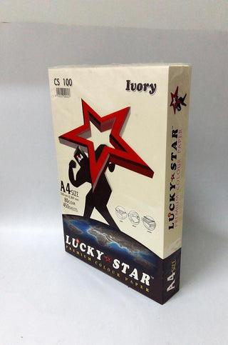 Lucky Star A4 Colour Paper 80gsm 450's-Ivory