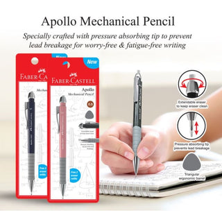 Faber Castell Apollo Mechnical Pencil 0.5 & 0.7mm with Free 2 eraser refills
