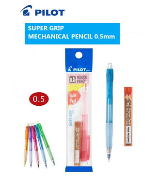 Pilot Supergrip NEON Mechanical Pencil 0.5 & 0.7 with Assorted Colours with Lead