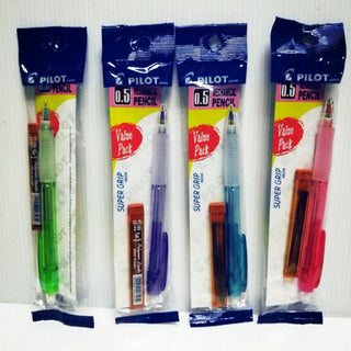 Pilot Supergrip Mechanical Pencil 0.5 & 0.7mm with Assorted Colours With Pencil Lead